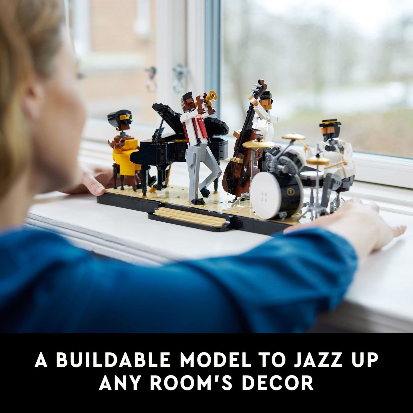LEGO Ideas Jazz Quartet 21334 Building Blocks - Featuring Buildable Stage with 4 Band Musician Figures, Includes Piano, Double Bass, Trumpet, and Drum