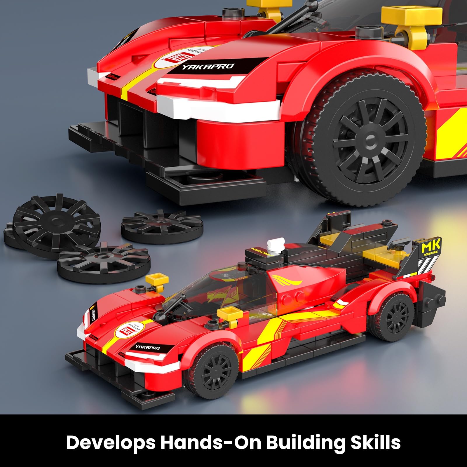 Mould King FR499P Speed Champion Car Building Kits, MOC Racing Car Toys Model, Vehicle Blocks Set Suitable for Boys to Build, House Decoration Gifts