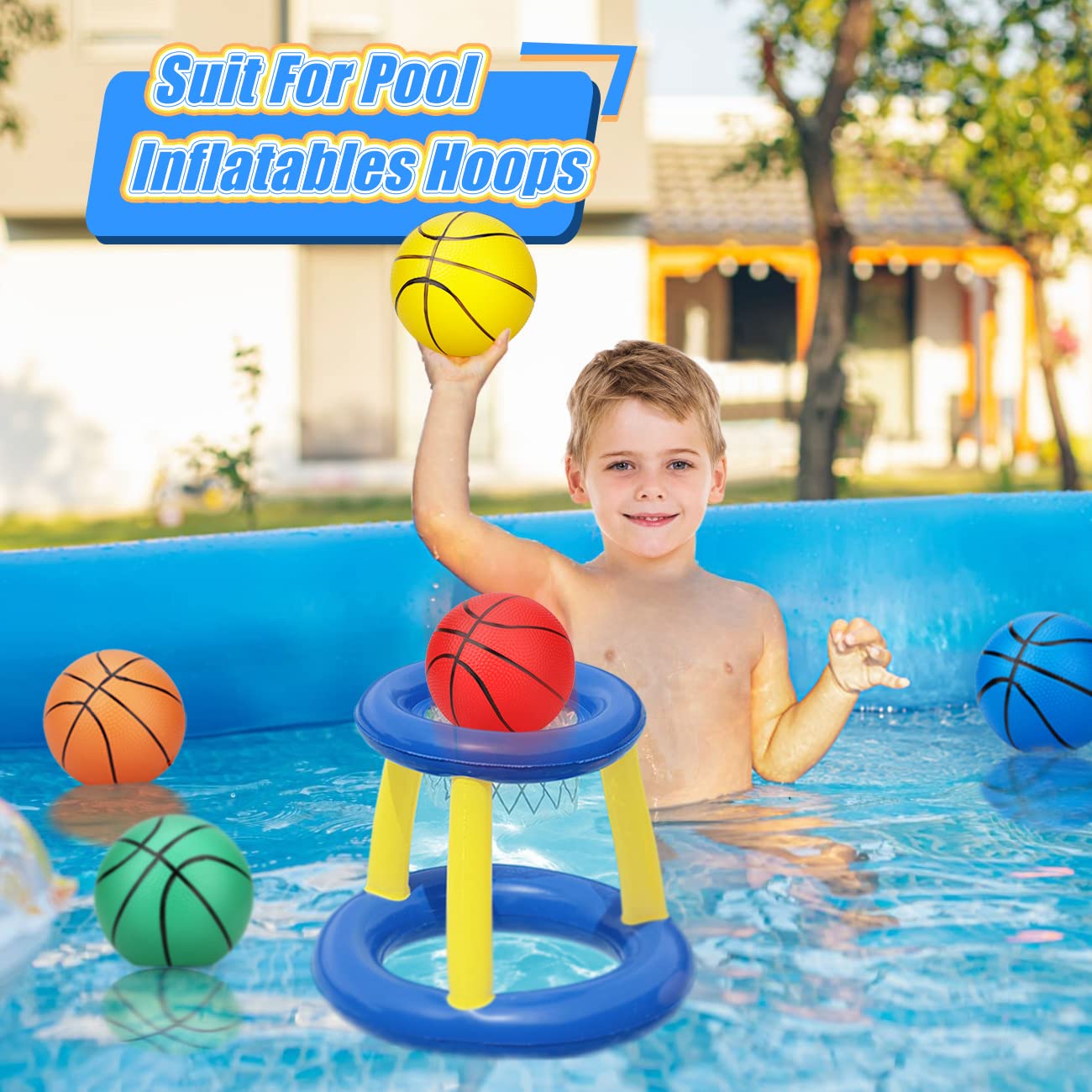 6" Mini Basketball Toy for Mini Pool Balls, Small Basketball for Over The Door Hoop, PVC Beach Balls for Kids Toddler Indoor 3 Pack