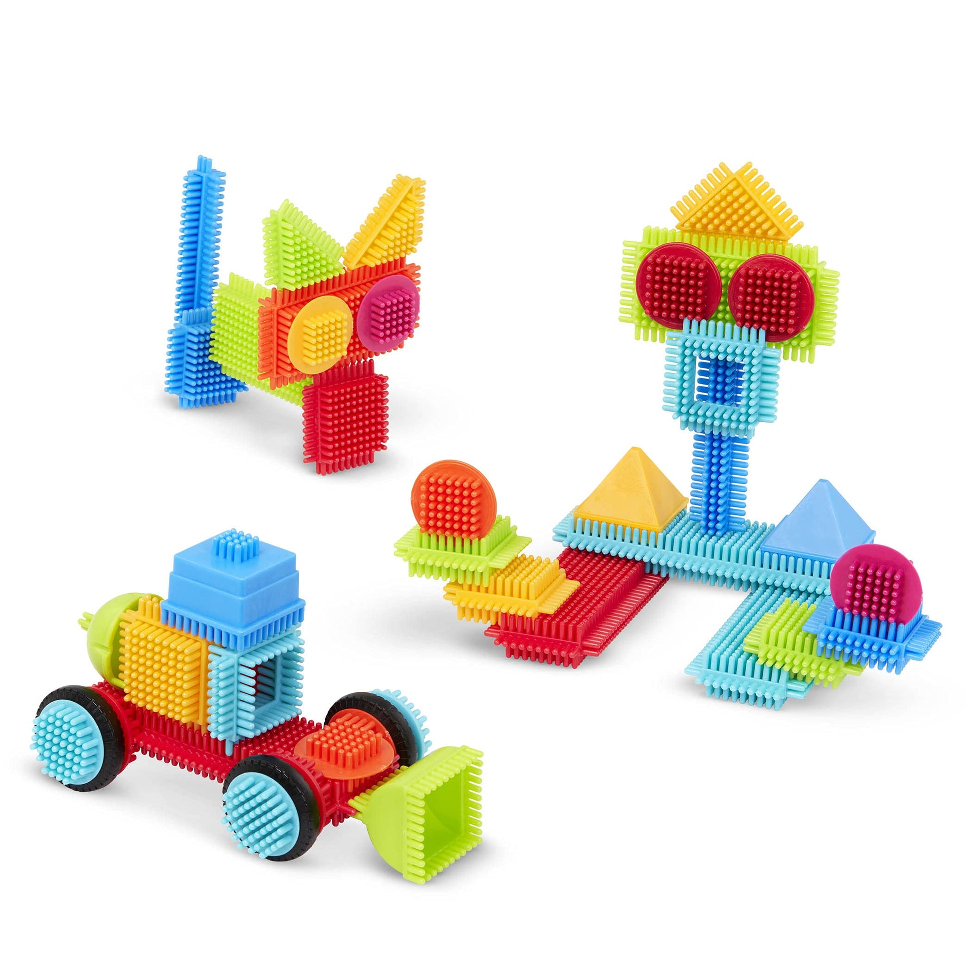 Battat - Bristle Blocks - STEM Interlocking Building Blocks - 50 Pieces Playset - Reusable Carry Case - Developmental Toys for Toddlers & Kids - Basic