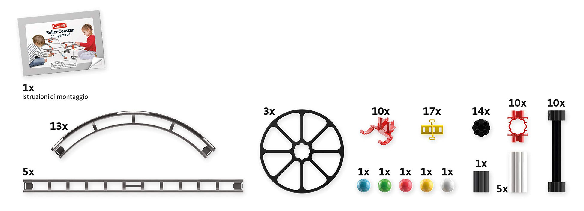 Quercetti 6429 Rollercoaster Starter Set 6429-Rollercoaster, bunt