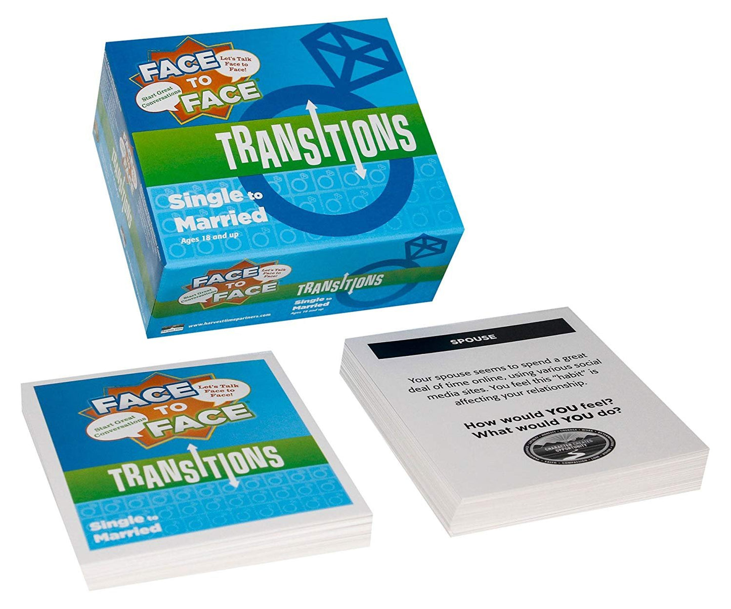 Harvest Time Partners Face to Face Transitions - Single to Married Conversation Card Game - Conversation Starters for Couples, Newlyweds & Premarital