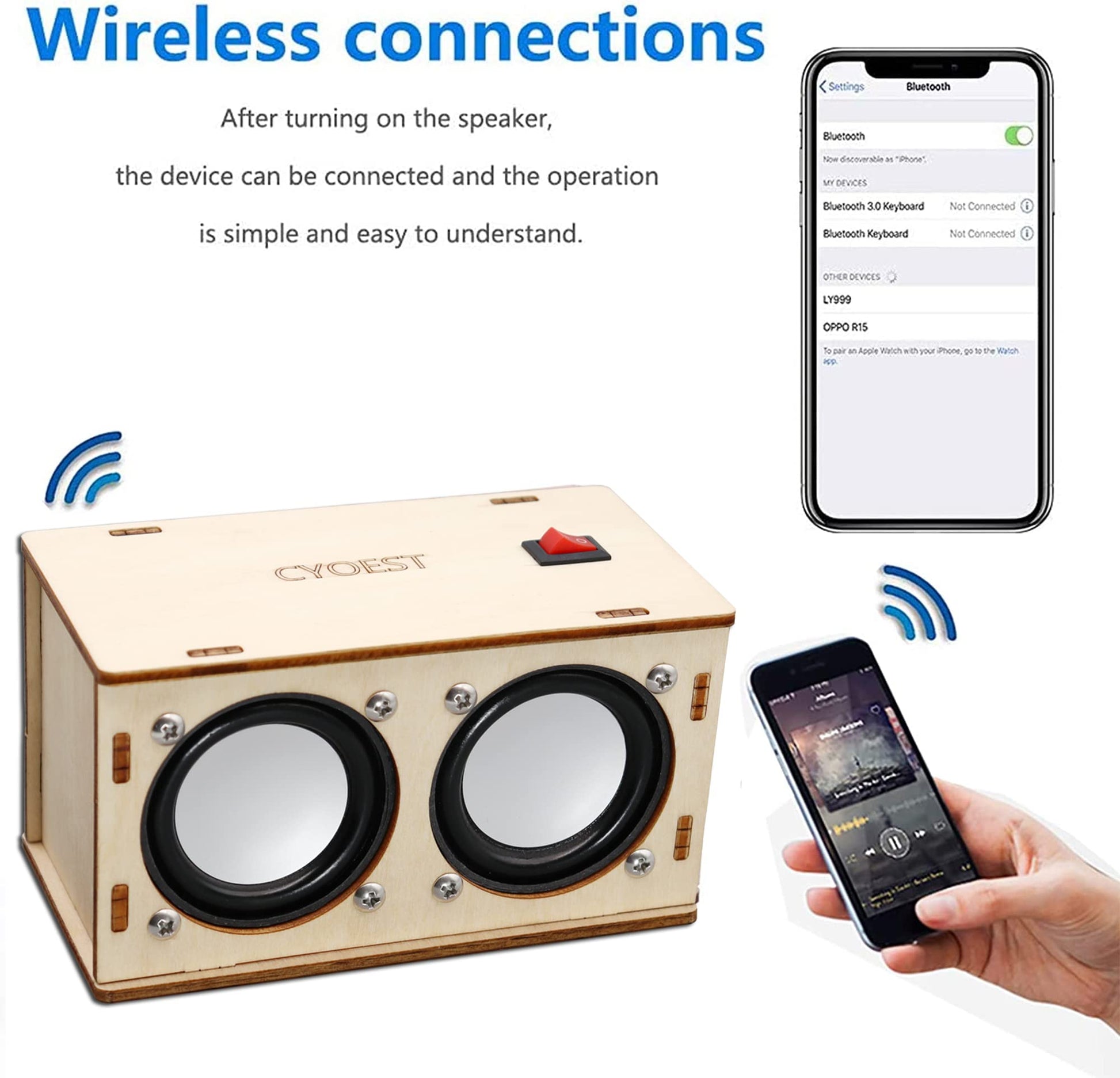 STEM Projects for Kids & Adults Build Your Own Bluetooth Speaker - Science Experiment Electronics Kit | Beginner's Starter DIY Set,STEM Gifts