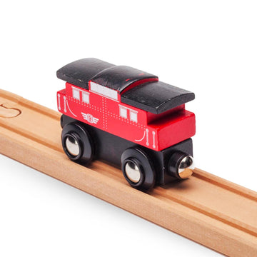 maxim enterprise, inc. Wooden Train Caboose # 9 - Compatible with other Major Name Brand Wooden Train Sets and Wooden Train Tracks
