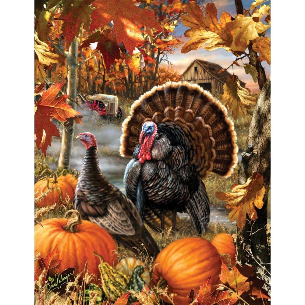 SUNSOUT INC - Gobbler Farms - 1000 pc Large Pieces Jigsaw Puzzle by Artist: Dona Gelsinger - Finished Size 27" x 35" Thanksgiving - MPN# 57142