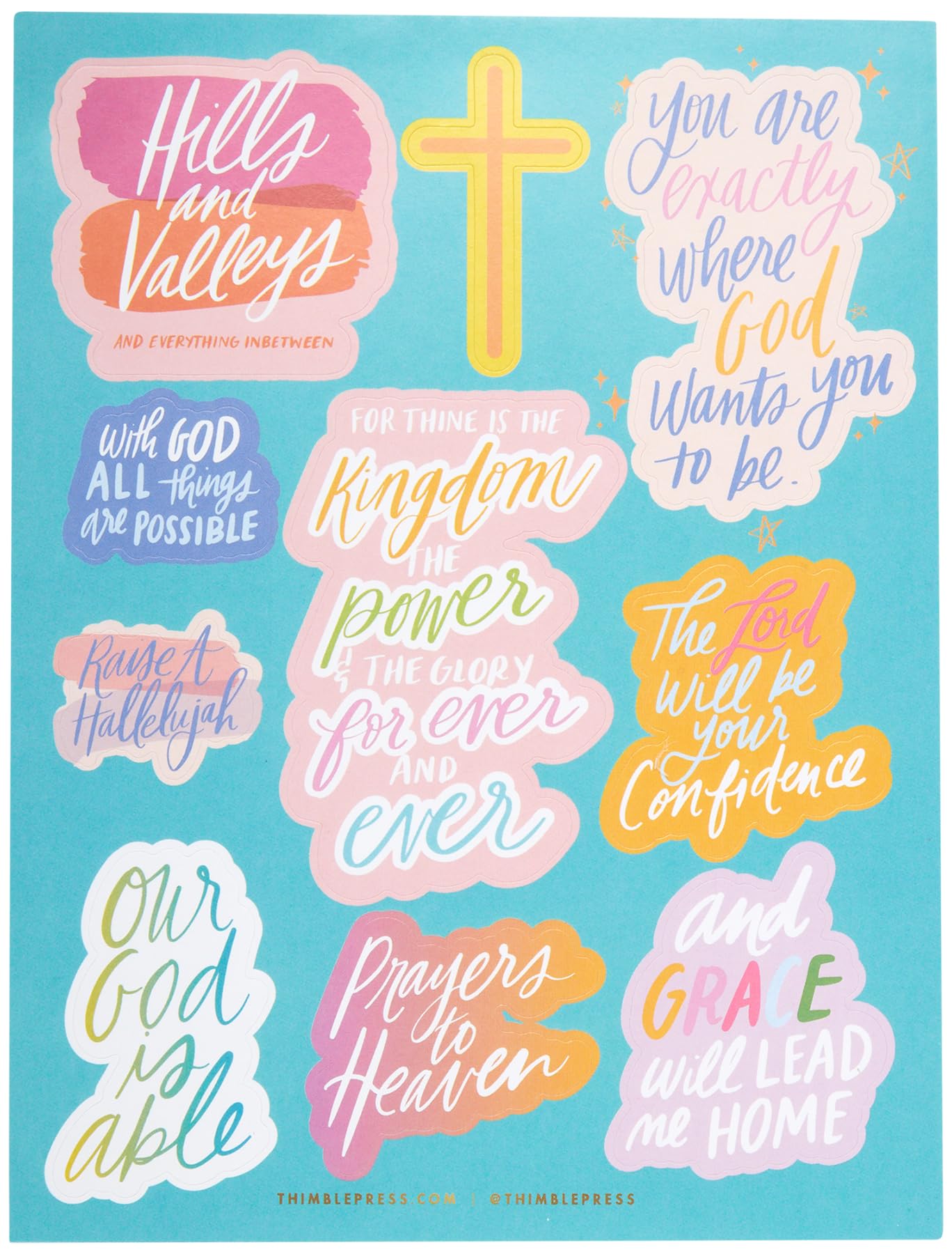 WORLD TRAVELER Eccolo Thimblepress Bible Blessings Sticker Book. 28 Pages of Inspirational and Prayer Themed Stickers