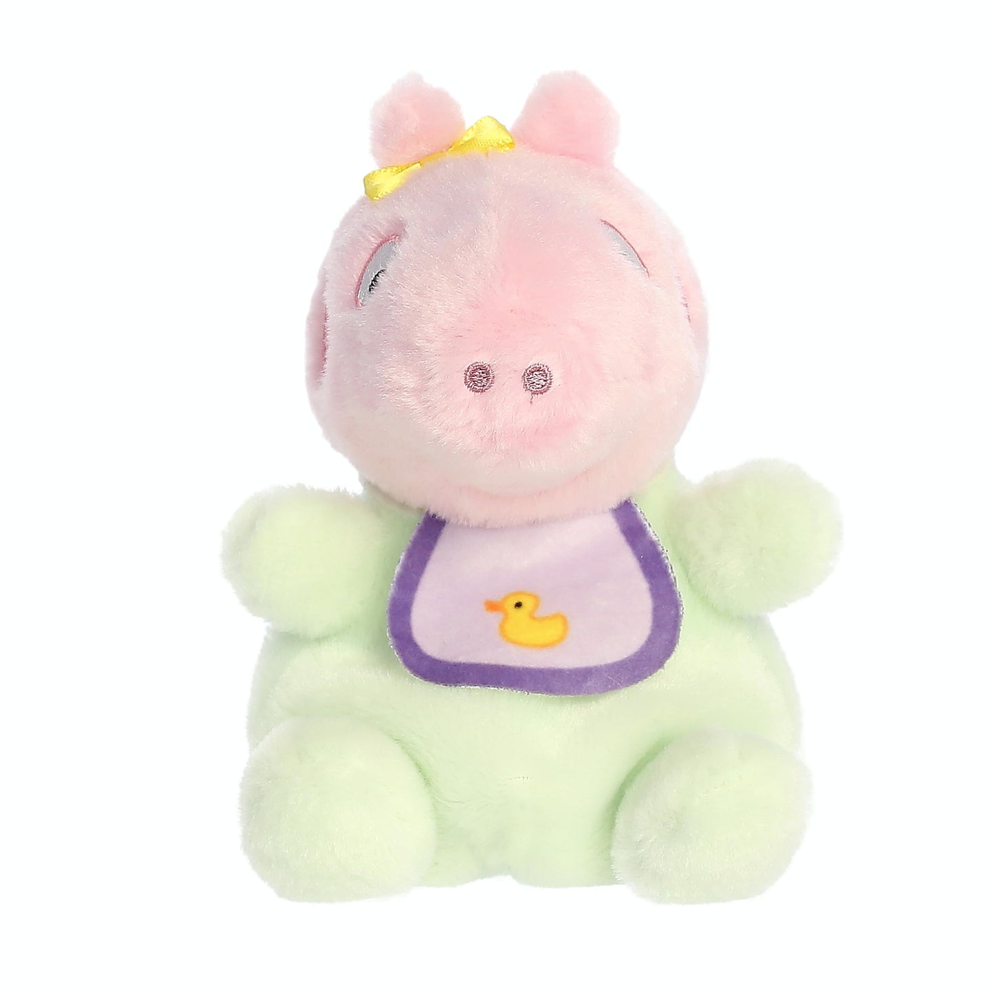 Aurora® Playful Peppa Pig™ Baby Evie with Bib Palm Pals™ Stuffed Animal - Officially Licensed Toys for All Fans - Perfect for Birthdays, Adults