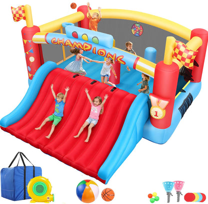 AKEYDIY Big Inflatable Bounce House for Big Kids, 13FT Outdoor Inflatable Bouncers with Blower, Double Basketball Hoop, Throw Ball Game, Punching
