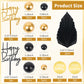 36 PCS Mini Ball Cake Topper Cupcake Insert Acrylic Cake Topper Cake Decorations for Black Boho Wedding Birthday Party Baby Shower Supplies (Black
