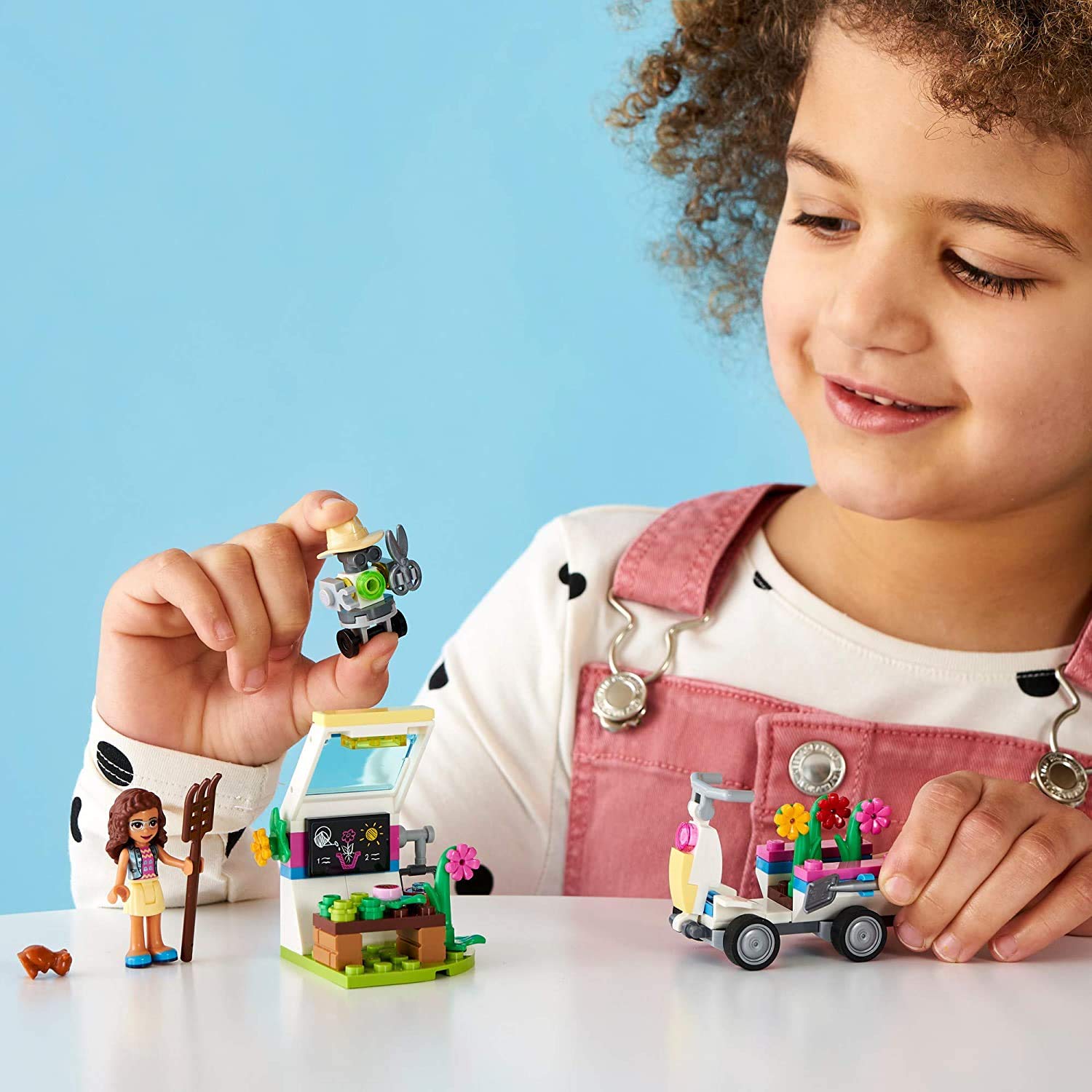 LEGO Friends Olivia’s Flower Garden 41425 Building Toy for Kids; This Play Garden Comes with 2 Buildable Figures, Friends Olivia and Zobo, for Hours