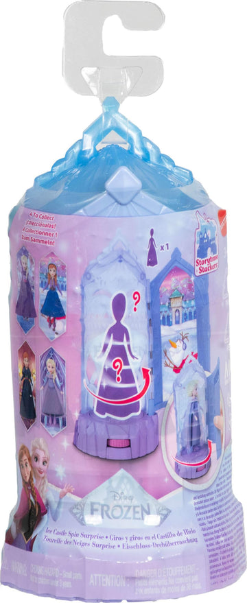 Mattel Disney Frozen Surprise Small Dolls & Mini Castle Playsets with Spinning Doll Reveal, Ice Castle Spin Surprise from Movies (Styles May Vary)