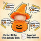 Doll Clothes for 17cm Doll, Premium Handmade Special Style 2 Piece Set Including Pumpkin Outfit and Witch Hat for Halloween Dressed High-End Dolls