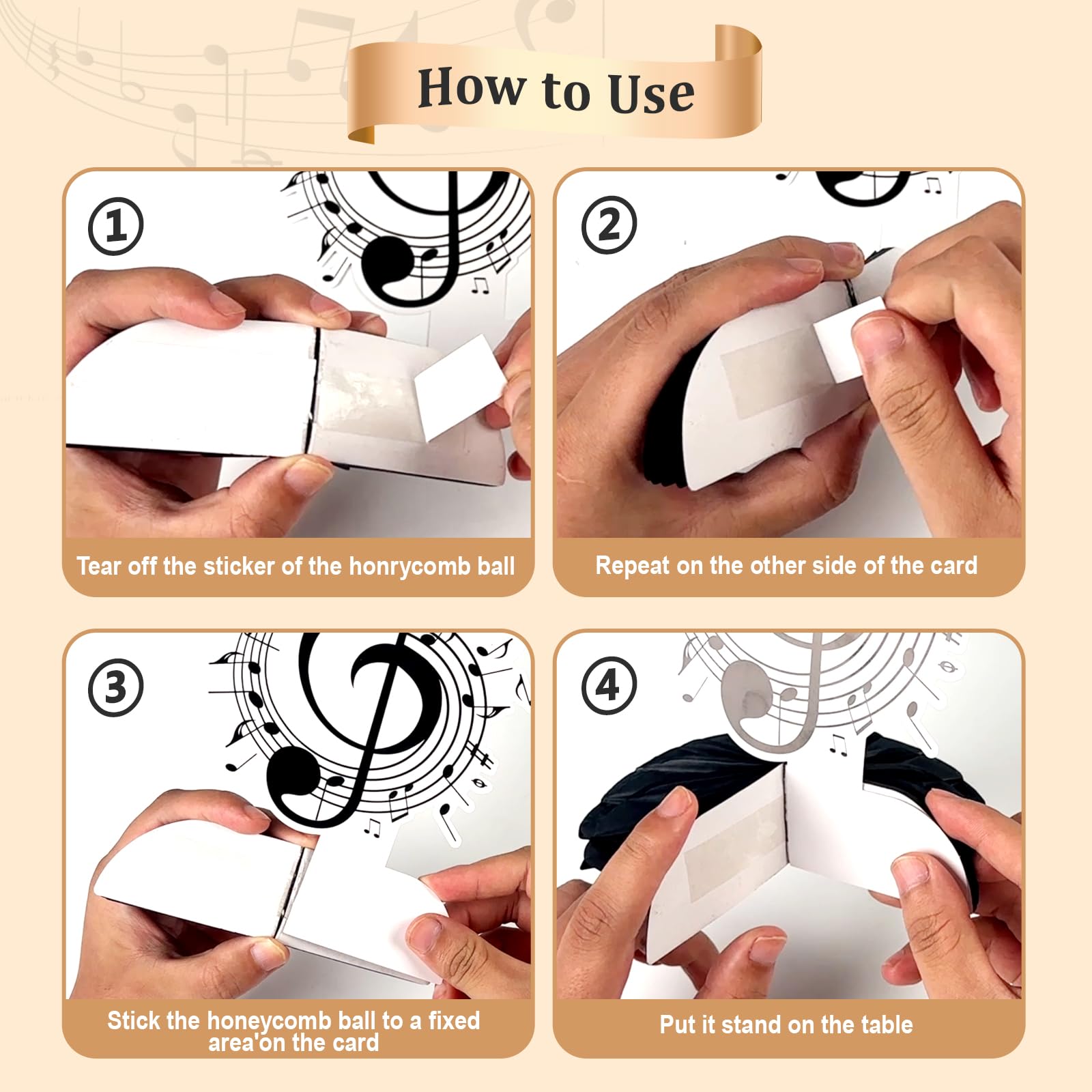 Music Notes Table Honeycomb Centerpieces, Happy Birthday Party Decorations