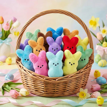 Rdogeia 16PCS Easter Stuffed Bunny Plush Toys,Easter Basket Stuffers Egg Fillers,Easter Bunny Bulk Stuffed Animals Plushie for Kids Boys Girls Party