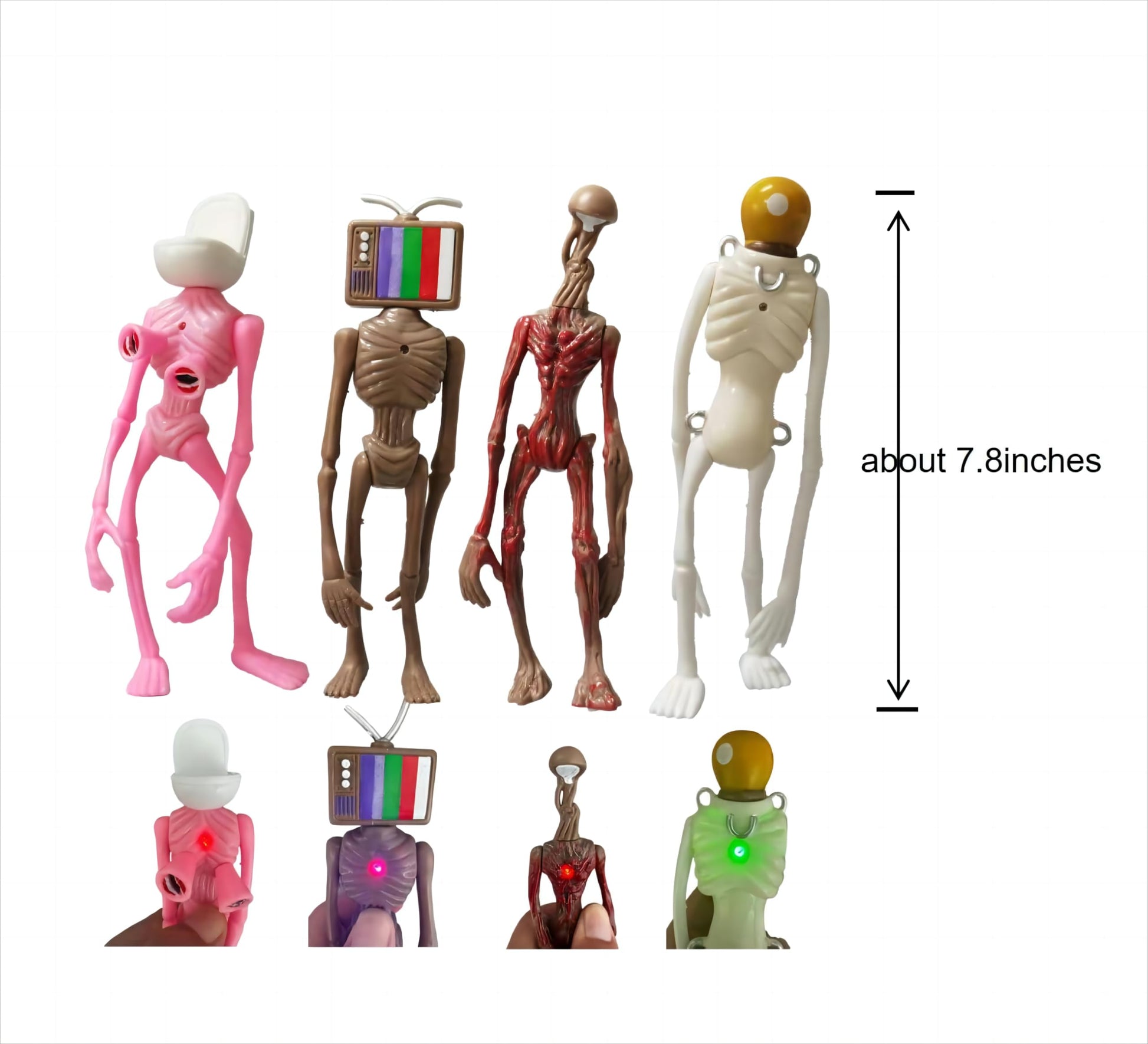 EICHIMEOW 4 PCS Siren Head Toys Action Figure Christmas Model Doll Gift