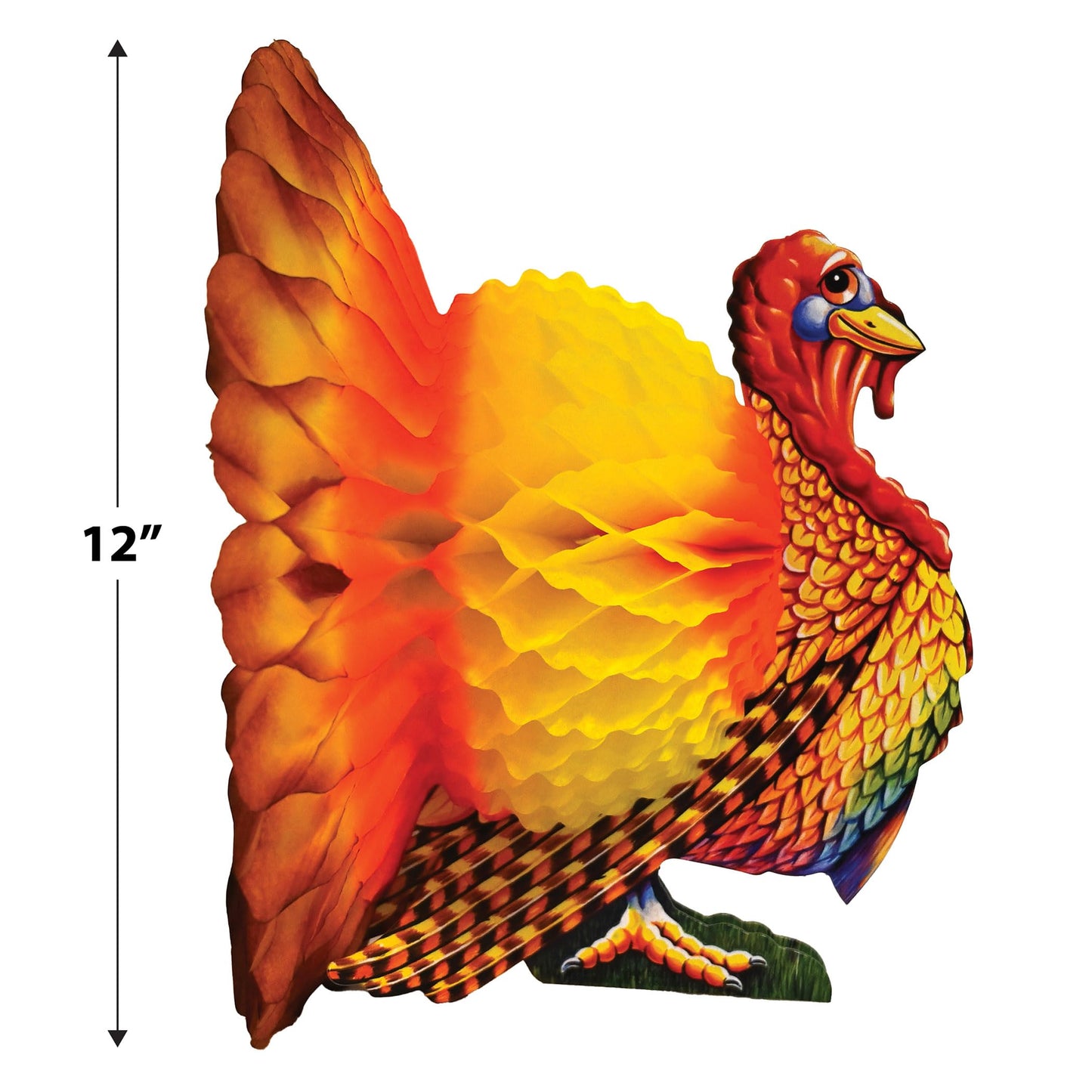 Beistle Tissue Turkey Centerpieces 12", Pack of 2, Fall Colors