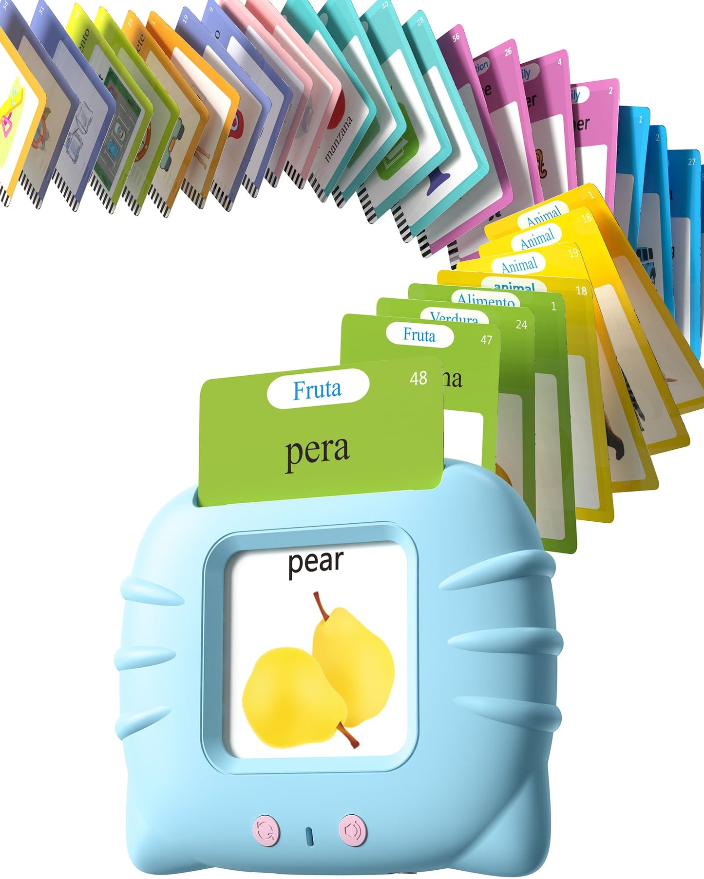 Airbition Bilingual Spanish and English Talking Flash Cards for Ages 2+