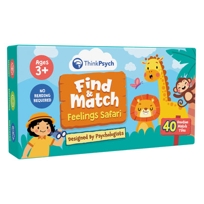 ThinkPsych Find & Match - Feelings Safari | Emotions Matching Game for Kids | Therapy Games for Kids | Social Emotional Learning Activities | Play