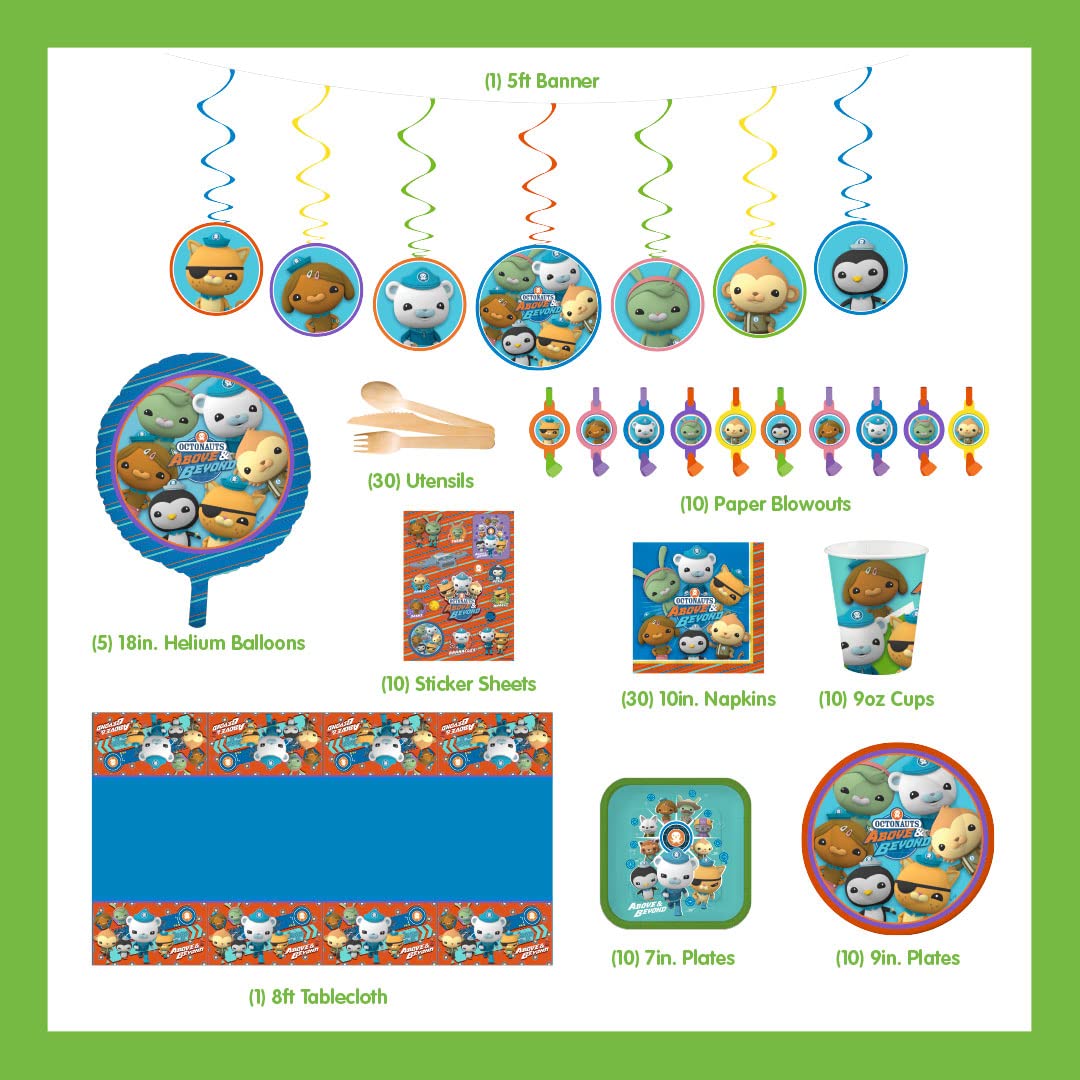 Octonauts Above and Beyond Party in a Box Kit: Complete Set 100+ Pieces - Plates, Cups, Banners, Utensils, Balloons, Stickers, Gift Bags, Decorations