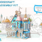 3D Wooden Puzzle Laser Engraving DIY Assembly Craft Kit for Teens and Adults, Exquisite Mechanical 3-D Villa Model for Self-Assembly