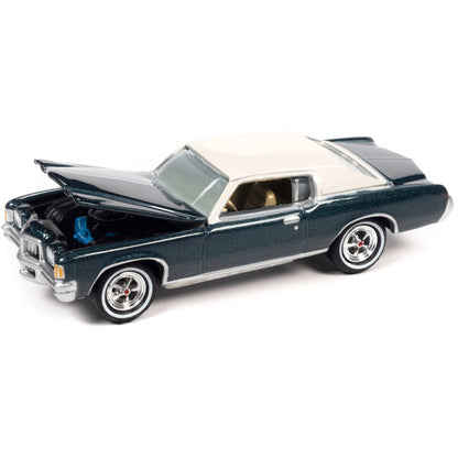Johnny Lightning 1971 Pontiac Grand Prix Bluestone Gray Metallic with White Top Classic Gold Collection Series Limited Edition to 8476 Pieces