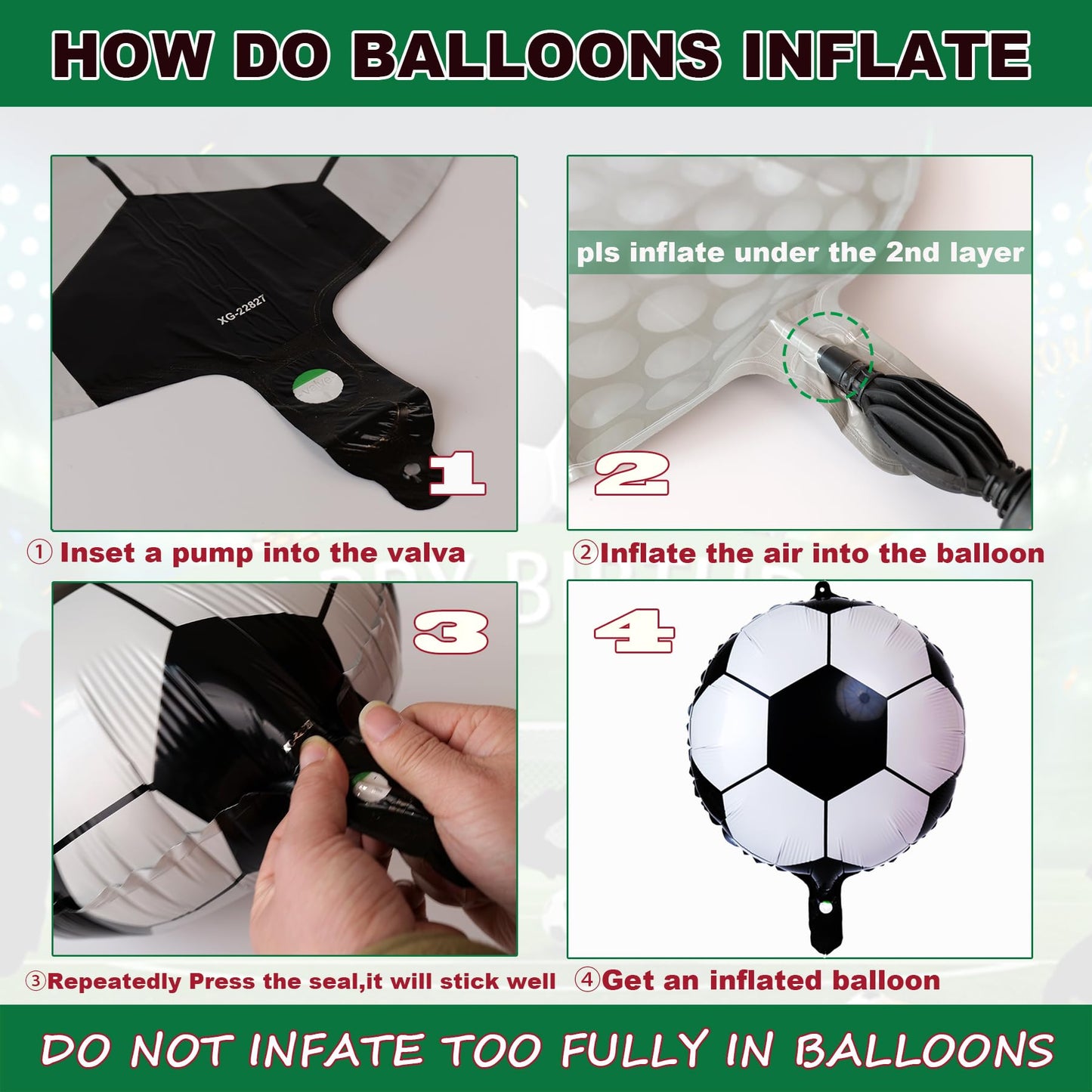 14 Pcs Soccer Party Balloons,18 Inch Soccer Foil Balloon Sports Theme for Soccer Themed Party Decorations,Soccer Balloons Birthday Party Sports Party