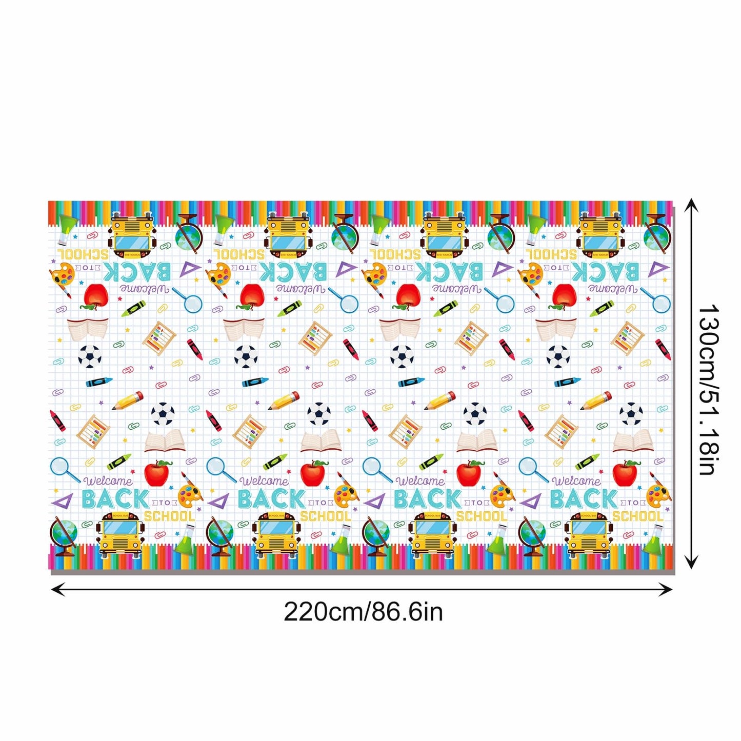 3 Pieces Back to School Tablecloth Welcome Back to School Party Decorations First Day of School Plastic Table Covers for Classroom Party Supplies