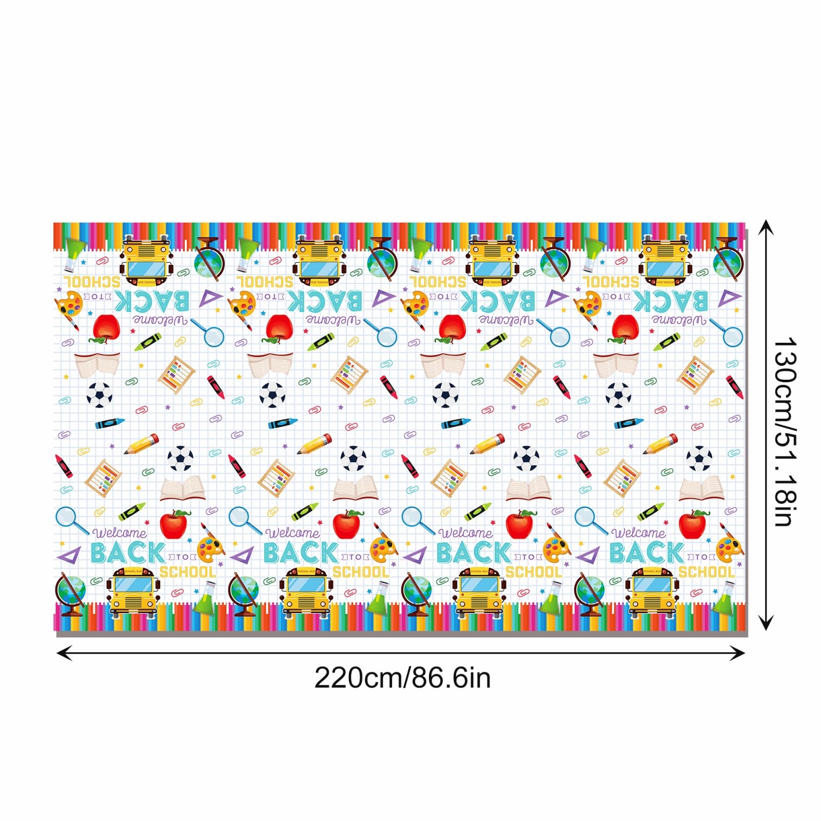 3 Pieces Back to School Tablecloth Welcome Back to School Party Decorations First Day of School Plastic Table Covers for Classroom Party Supplies