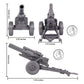 BMC Classic Marx US Military HOWITZERS Silver-Gray 3pc Plastic Army Men Field Artillery
