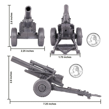 BMC Classic Marx US Military HOWITZERS Silver-Gray 3pc Plastic Army Men Field Artillery