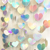 WENSEO 52Ft Shiny Corlorful Glitter Laser Love-Heart Garland Photo Booth Props for Girl Birthday Party Decorations ERAS Themed Birthday Banner