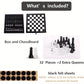 Luxury Glass Chess Set for Adults - 2 Extra Queens, Premium Leather Storage Case with 13.2” Chessboard Elegant Board Game Gift