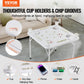VEVOR Mahjong Table, Square 4 Player Folding Card Table with 4 Cup Holders & 4 Chip Trays, Portable Domino Game Table with 1 Set of Dominoes
