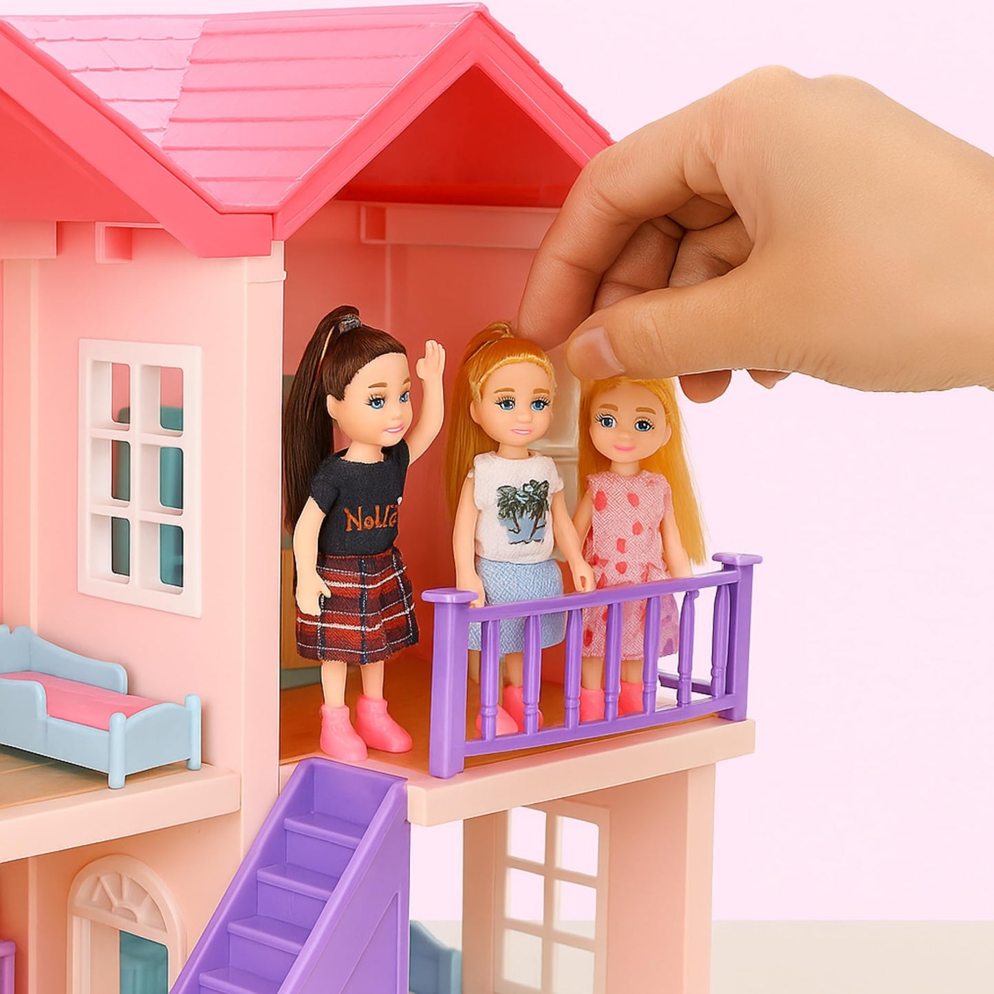 12 Pack Little Girls Party Favors Dolls - 5" Small Toddler Figures with Outfits, Dollhouse Size Pretend Play Set, Bulk Bundle Kids Toys Party Favors