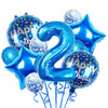 Balloons, 11 pcs Foil Balloons 2 year old for 2st Birthday Party Supplies Decoration? Confetti Balloon Kids Party Balloons Birthday Party Supplies 2