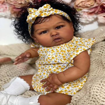 scnbom 24inch Reborn Baby Dolls Black Girls Silicone Realistic Toddler Lifelike Babies That Look Real boy Eyes Open