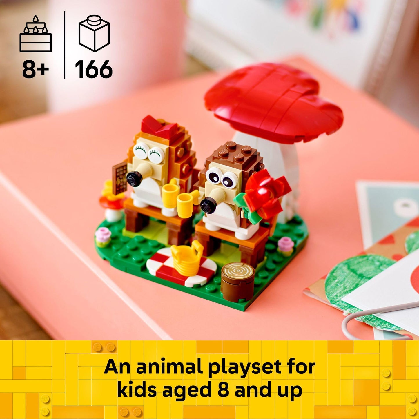 LEGO Hedgehog Picnic Date Building Toy - Animal Figures and Playset for Kids, Boys and Girls, Ages 8+ - Gift for Her and Him - with 2 Hedgehog Toys