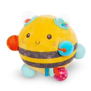 B. toys Fuzzy Buzzy Bee Sensory Plush Baby Toy, Interactive Bee, Softtoys
