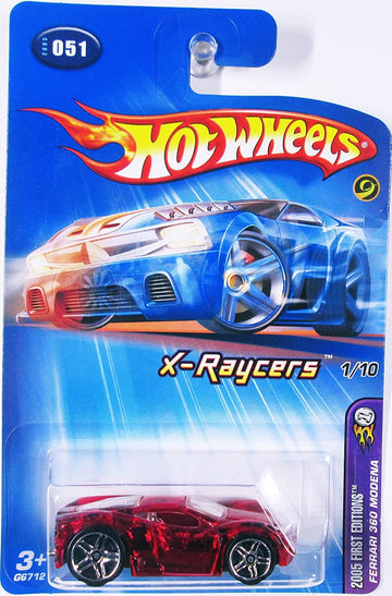 HOT WHEELS 2005 FIRST EDITIONS X-RAYCERS 1/10 RED FERRARI 360 MODENA #51