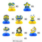 8Pcs Yellow Cartoon Party Supplies Set Honeycomb Centerpieces Double Sided Table Topper for Birthday Decorations