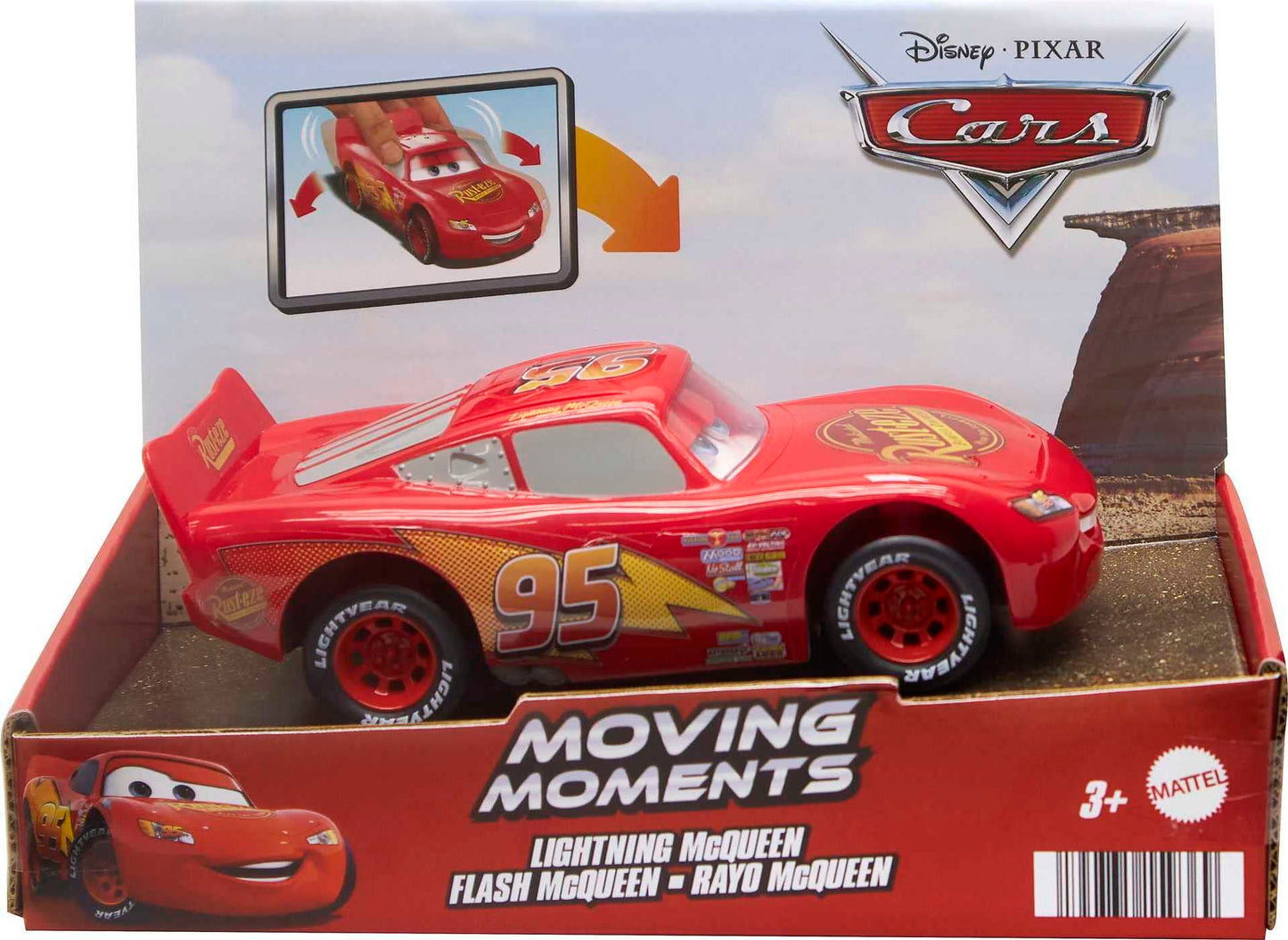 Mattel Disney and Pixar Cars Moving Moments Lightning McQueen Race Car
