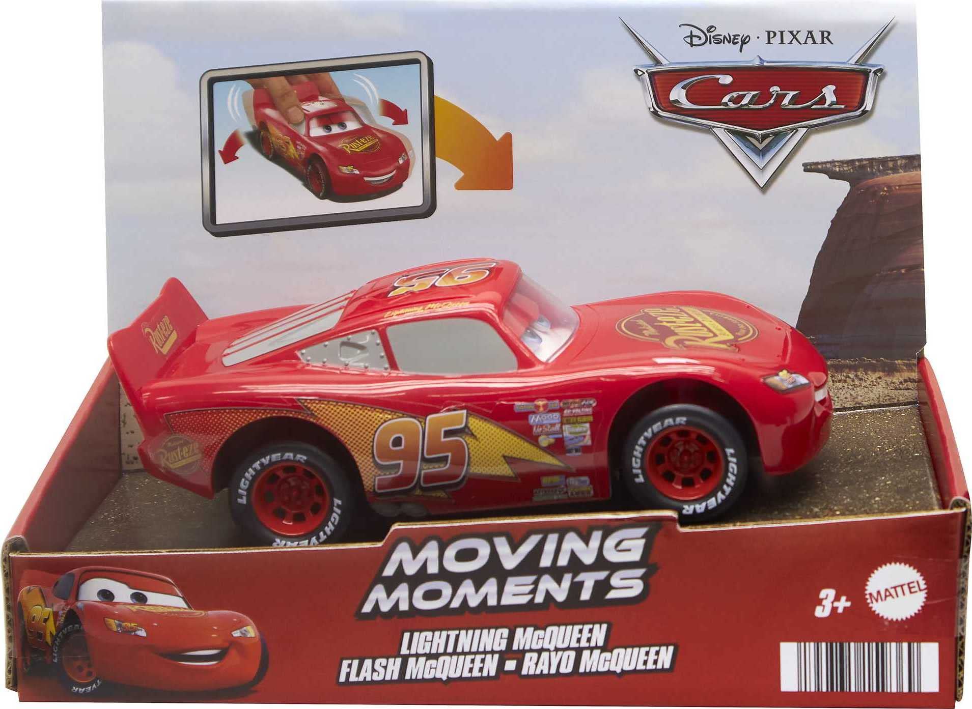 Mattel Disney and Pixar Cars Moving Moments Lightning McQueen Race Car