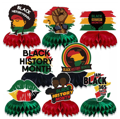 Black History Month Party Honeycomb Centerpieces For African American Table Decorations,African American History Celebration Centerpieces Party