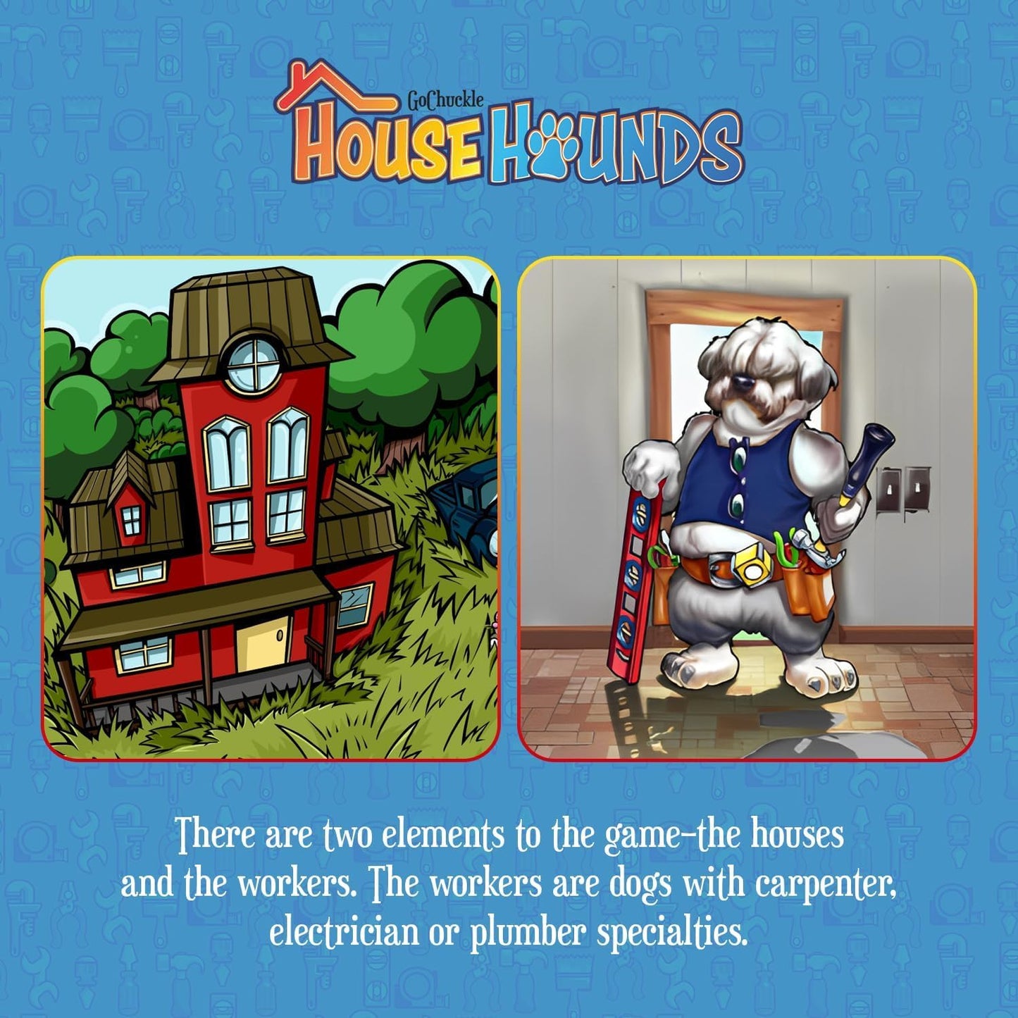 GoChuckle House Hounds Set Collection Card Game - A Race to Collect Workers Needed to Fix up Broken Down Houses, Strategy Game for Families, Adults