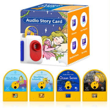 Syslux Kids Audio Story Cards,4 Pack Bedtime Fairy Tale Projection Cartridges for Story Projectors,Story Projector Accessories (Device Not Included)