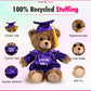 Personalized 2026 Graduation Mocha Teddy Bear - Custom Plush with Cap & Gown - 6 inch Cute Stuffed Animal for Graduates - Best Grad Gift for College