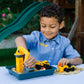 CAT Dig N’ Build Dirt Playset - 12 oz Moldable Dirt Compound, Working Crane, 2 Little Machines Vehicles, Construction Molds & Easy-Cleanup Tray