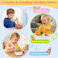 Sizobi Press to Go Train Toys for Toddlers 2-4, Learning Sorting Montessori Toys for Kids 3+, Fine Motor Skills Educational Train Set, Preschool