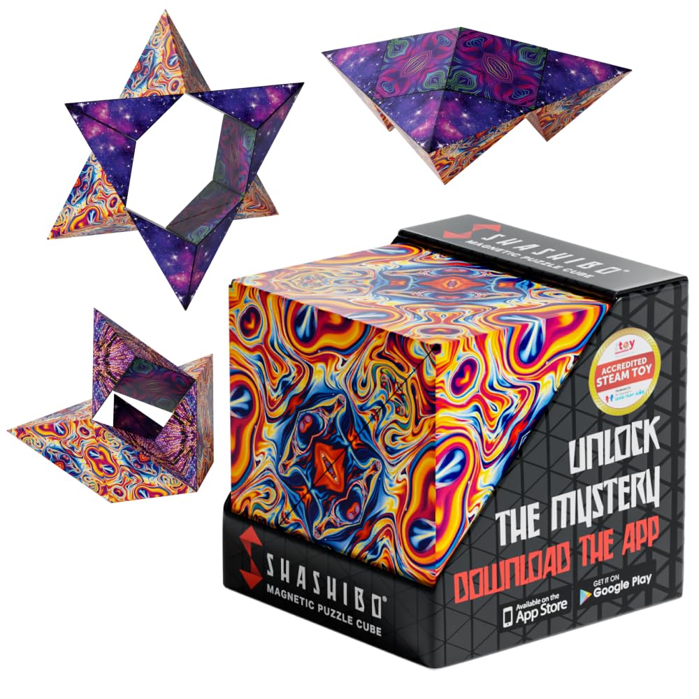 Shashibo DODECA Magnetic Puzzle Cube, Sensory Fidget Toy for Adults & Kids, Stress Relief Fidget Toy for All Ages, Cool Fidget Toys for Desk, Shape