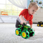 TOMY Monster Treads Lightning Wheels - John Deere Tractor - Motion Activated Light Up Monster Truck Toy - John Deere Tractor Toys - Frustration Free